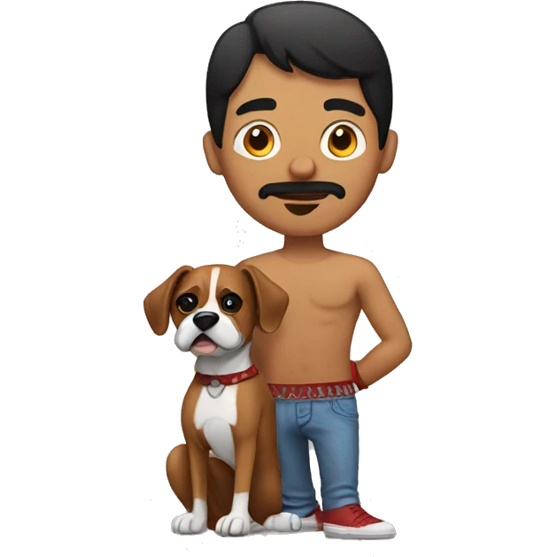 mexican guy holding boxer dog emoji