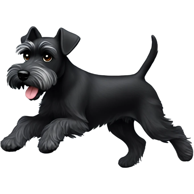 Black mini schnauzer running emoji