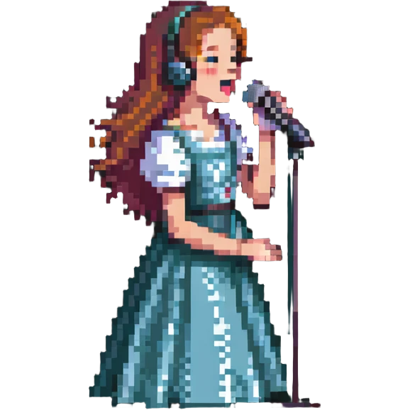 young lady singing emoji
