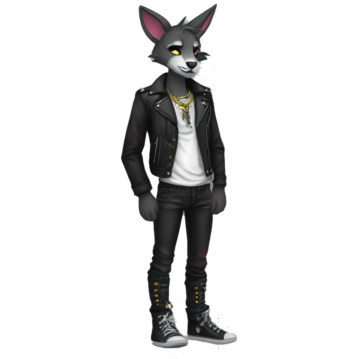 Anthro Punk Fursona Collar full body emoji