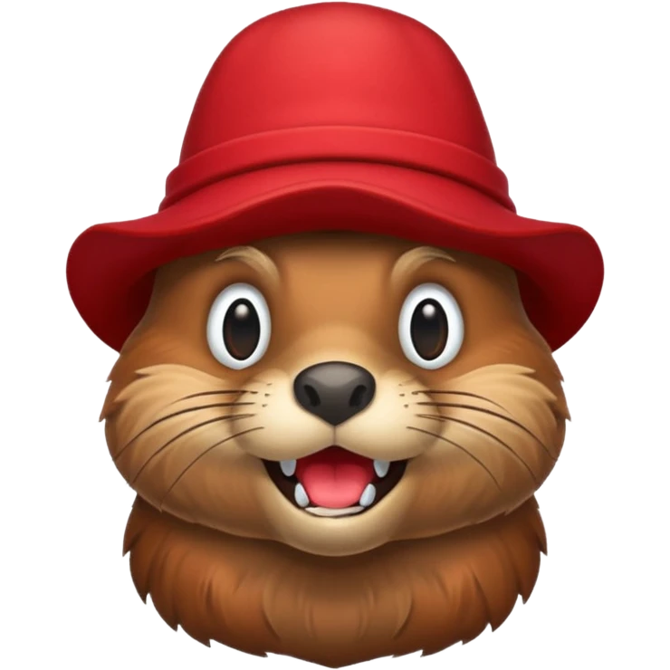 Beaver with a red hat emoji