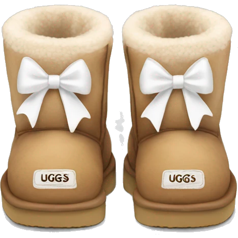 mini beige uggs with white bow emoji