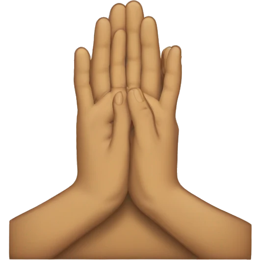 tan Warning sign with praying Hands as symbol with x emoji