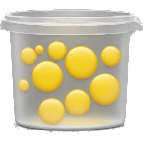 small round clear container with a circle of yellow ish wax substance in the middle emoji
