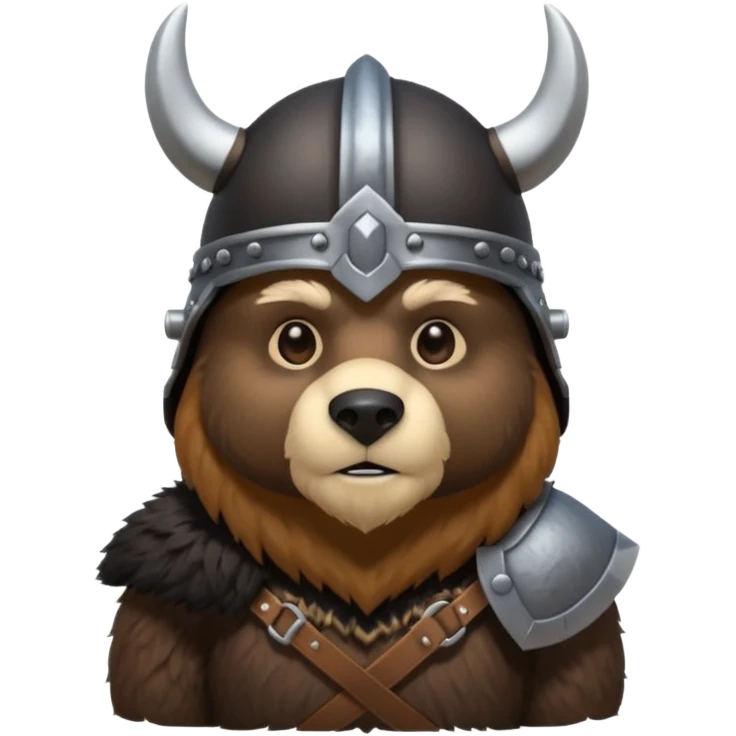 black bear viking emoji