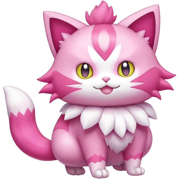 Shiny Skitty-Delcatty-Pokémon-Fakémon-hybrid-creature (full body) emoji