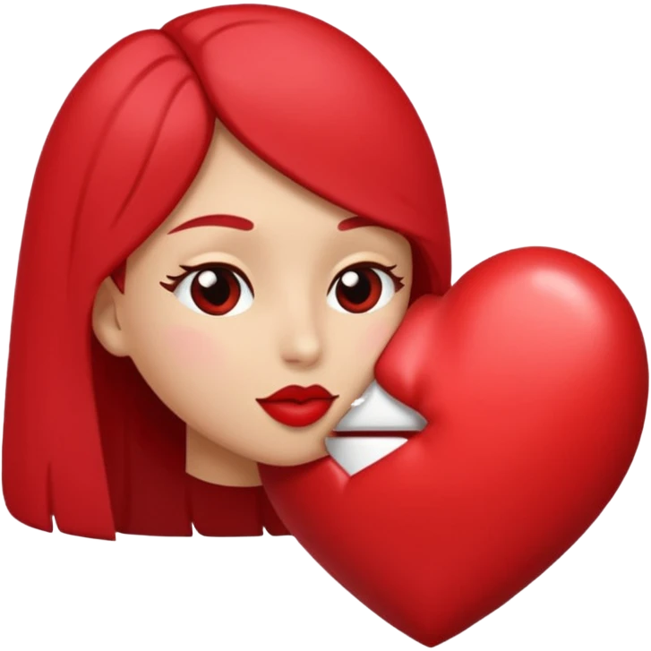 creame un emoji de una carita titando un beso de corazon hacia adelante emoji