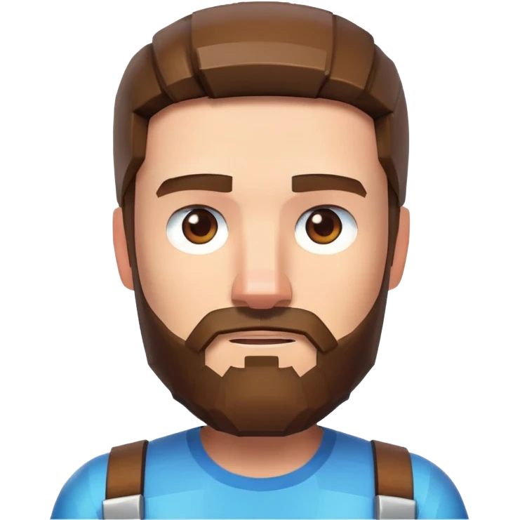 Steve from Minecraft movie with beard emoji