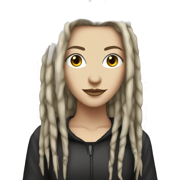 White girl, anonymous, cyberpunk dreadlocks emoji