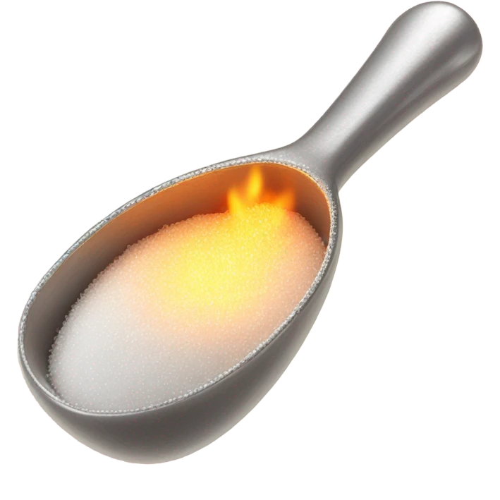 Spoon of sugar over a lighter  emoji