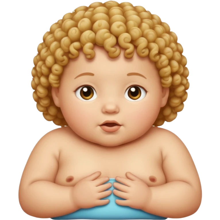 Fat baby doing curly hair emoji