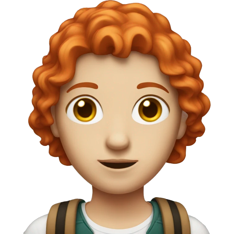 red head student wearing a small purse emoji