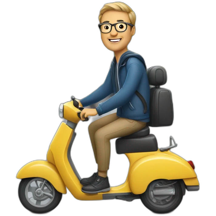 jerome Hoerth sur un scooter emoji
