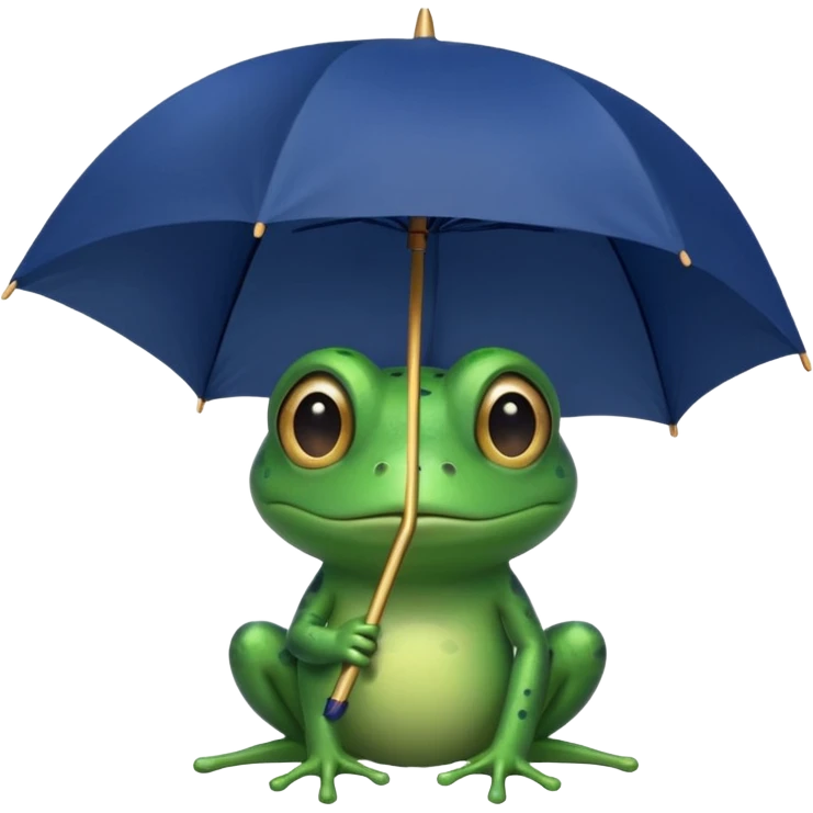 Frog hold dark blue umbrella emoji