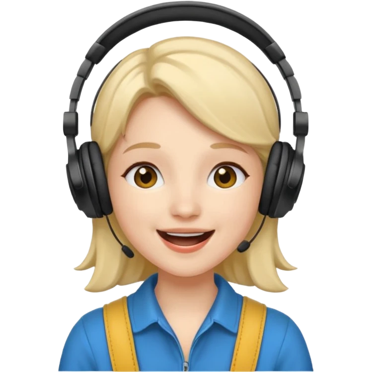 Gonemili Grace, micro qui chante avec casque au oreille emoji