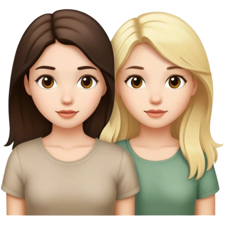 1 brunette girl and 2 blonde girls emoji