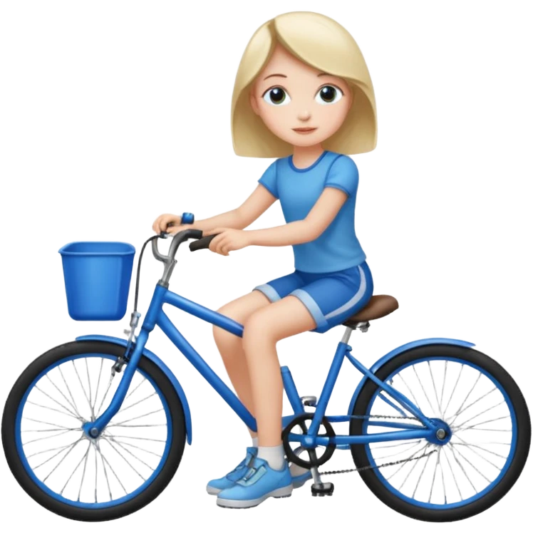 1 girl seating be side of boys bike emoji