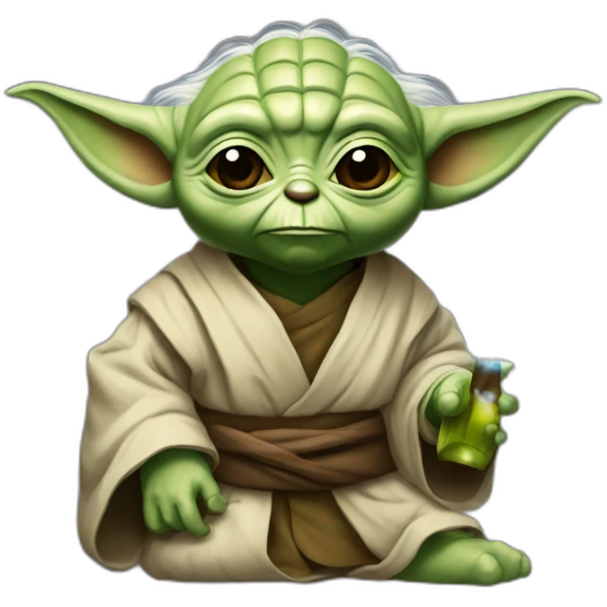 Yoda buvant une bières emoji