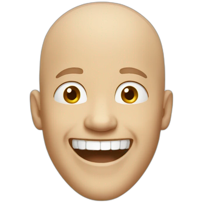 Bald white man laughing emoji