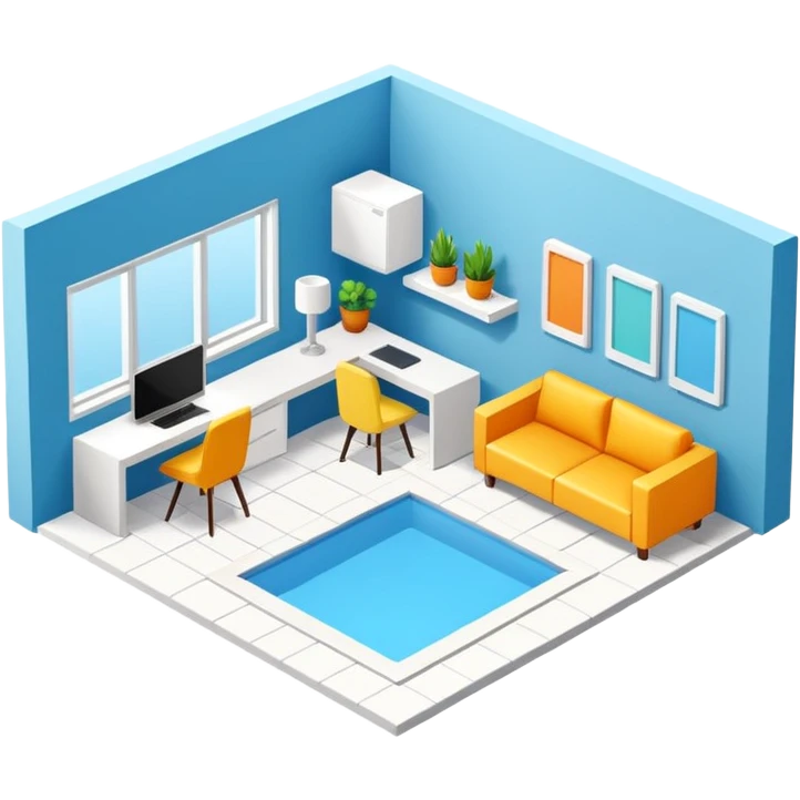 isometric view of a modern apartment emoji