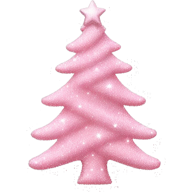 baby pink sparkly decorated christmas tree emoji