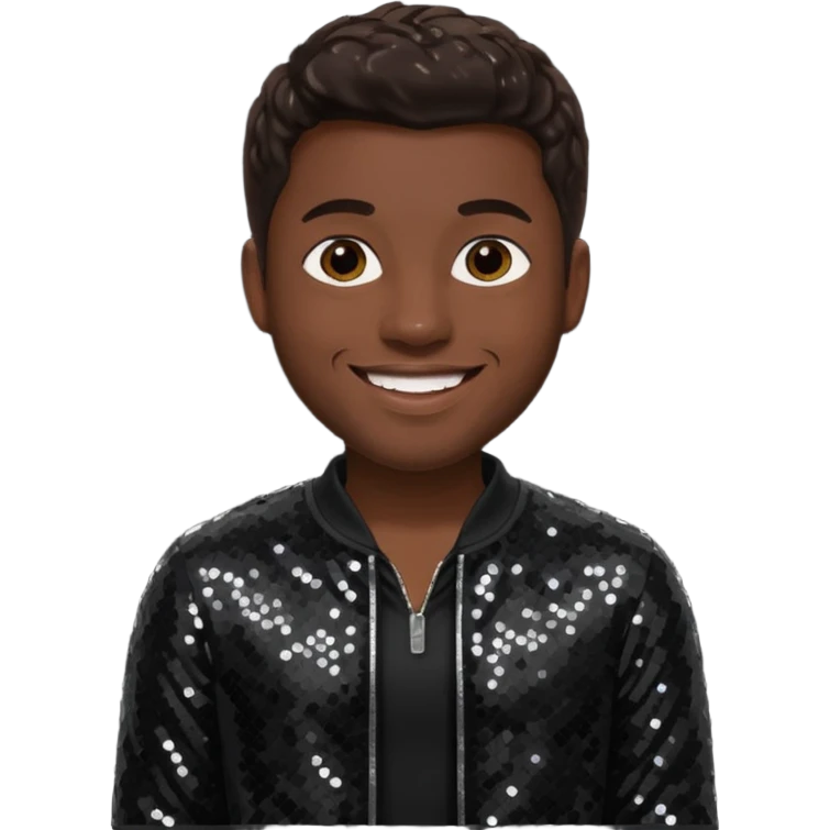 Nathan Morris from Boyz II Men with dark brown hair, black sequin outfit emoji