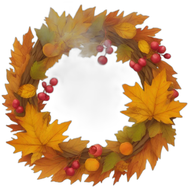 autumn wreath emoji