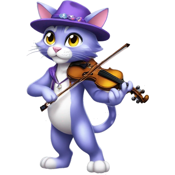 Anthro Fur-Sona shiny sparkle feline-Fakémon with a fiddler-hat-cap Full Body emoji