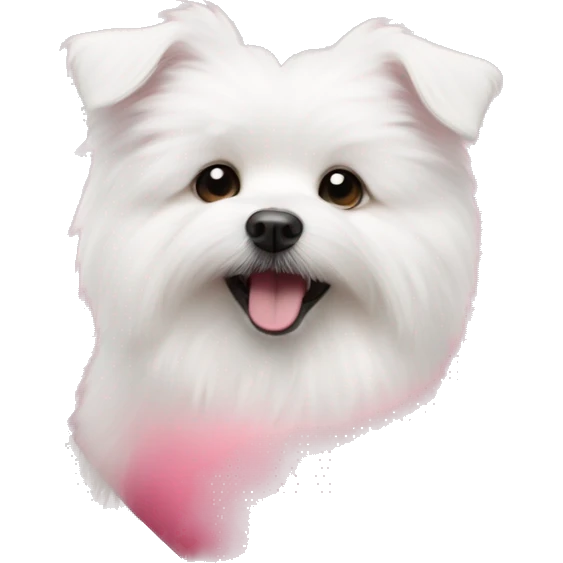 Pink heart with dog bichom frise inside  emoji