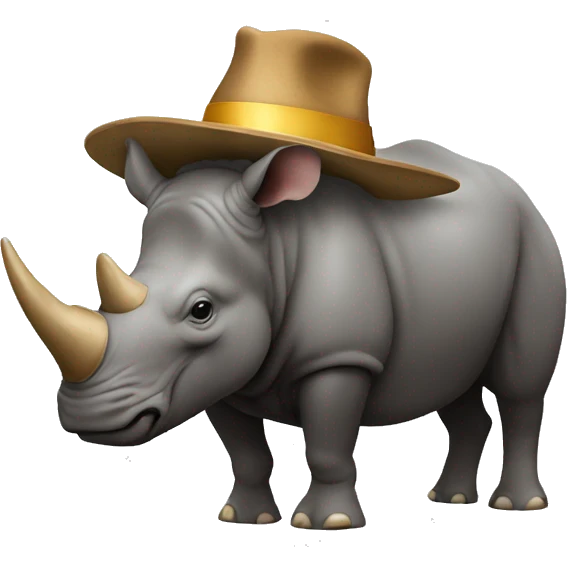 Rhinocéros avec avec un chapeau de fête emoji
