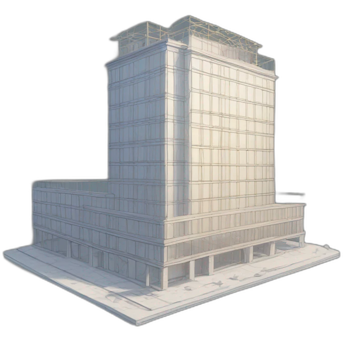 Line drawing of a building under construction emoji