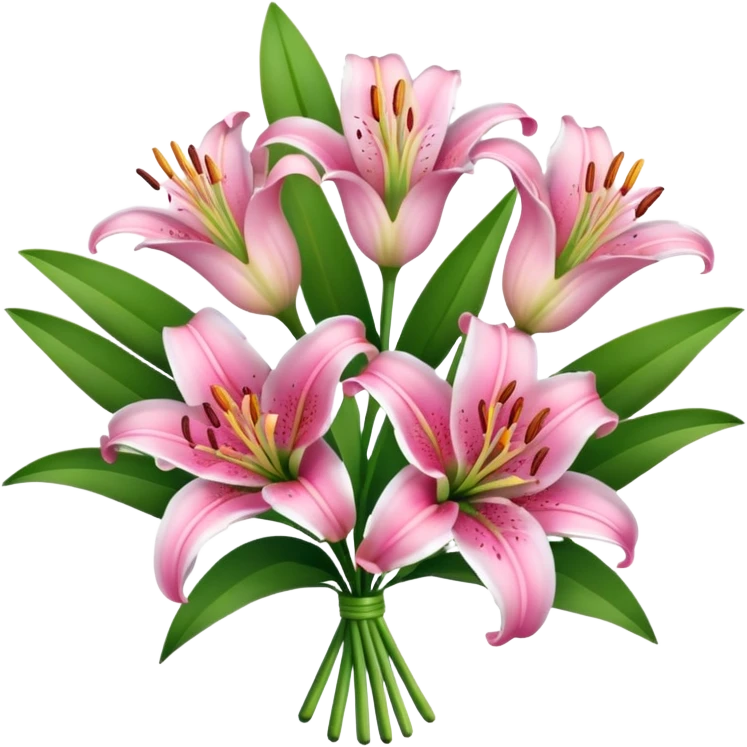 Pink lily ￼bouquet emoji