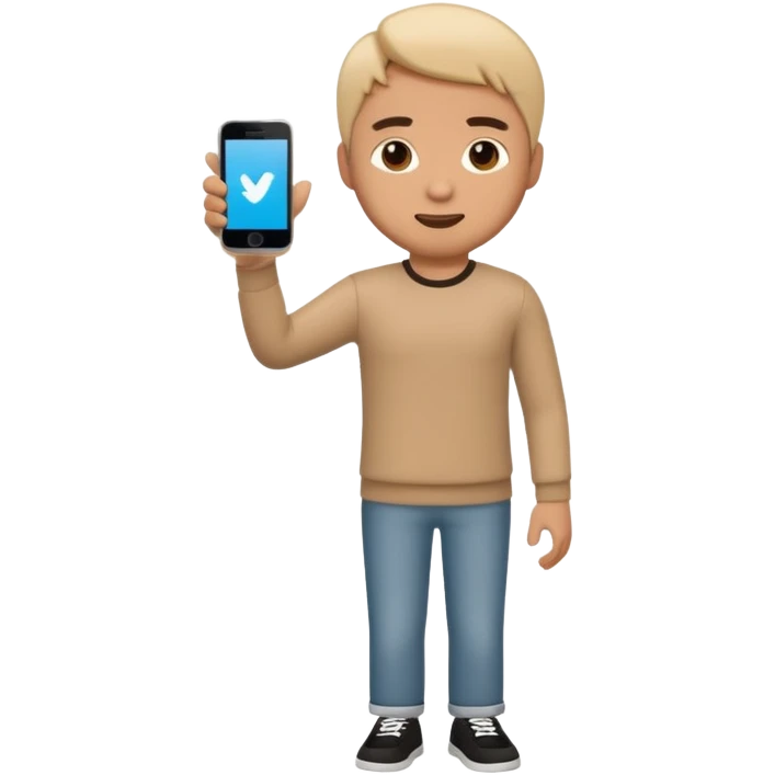 a single full body 3D bitmoji showing the action of contact us emoji