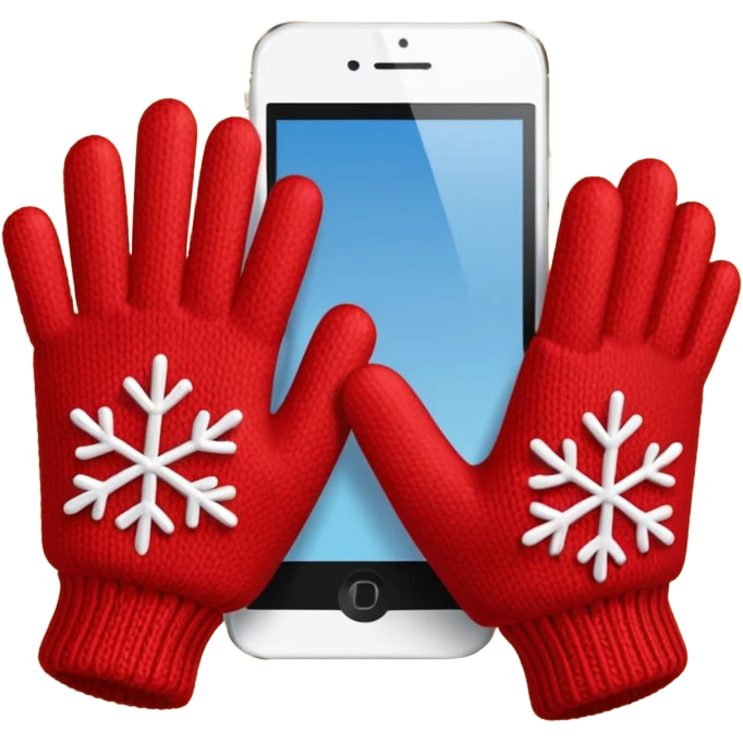 Cozy red winter gloves emoji