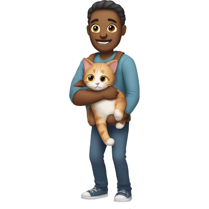 Father carrying cat emoji