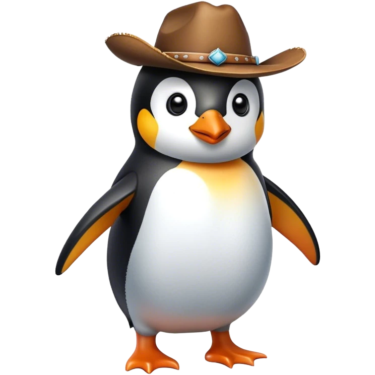 Penguin with cowboy hat emoji