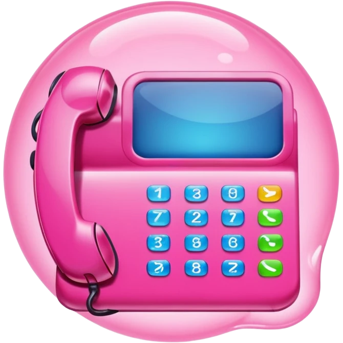 pink phone call caller id bubble emoji