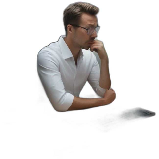 trader thinking in front of a price chart on a computer emoji