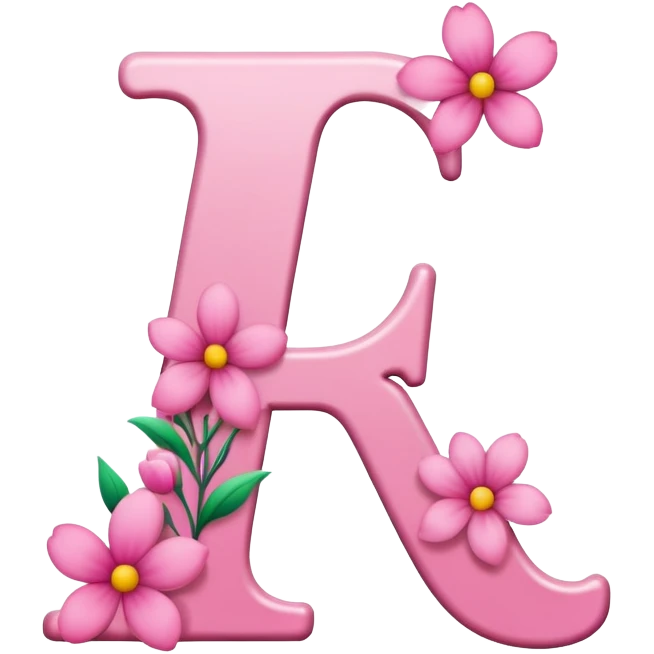 Pink, romantic, flowery, the letter “f” emoji
