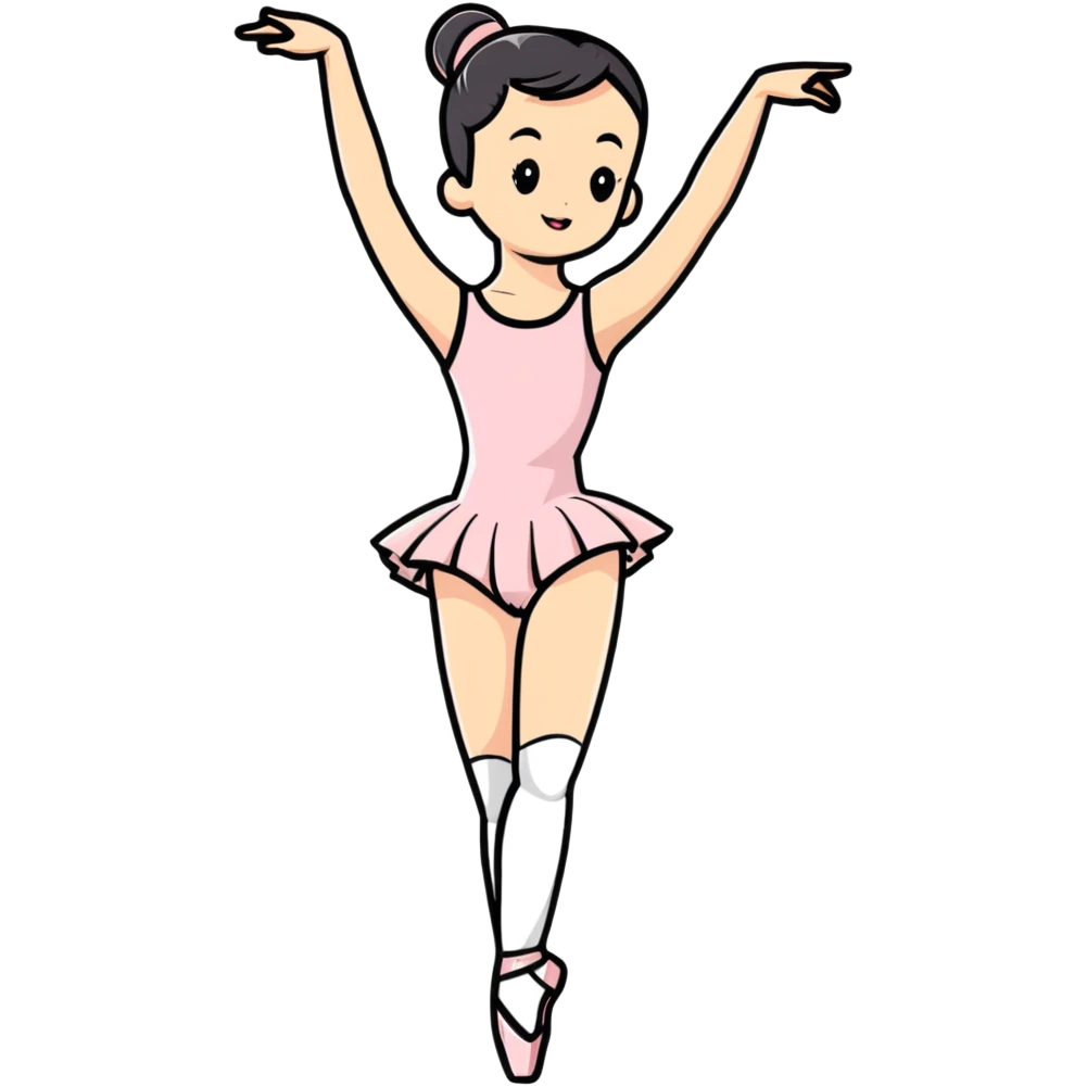 Ballet dancer in a leotard holding number 1 emoji