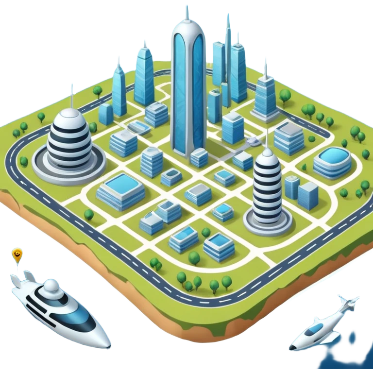 futuristic map emoji