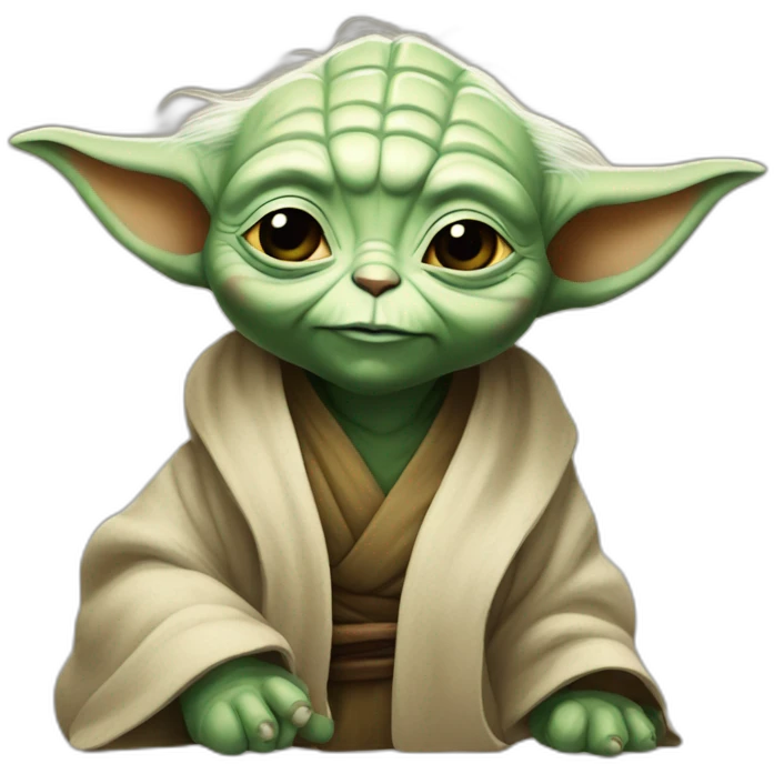 Yoda qui caresse un chat emoji