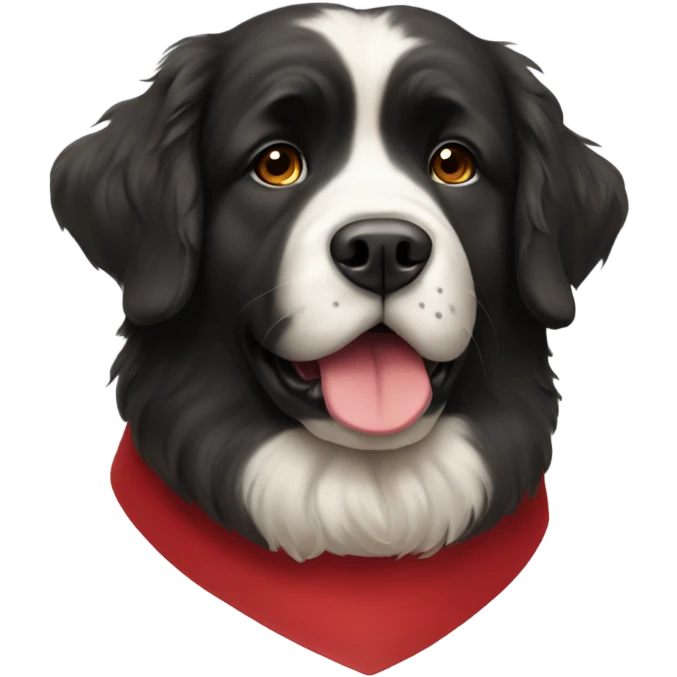 Newfoundland with red collar emoji