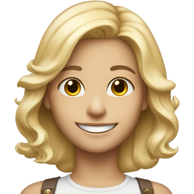 Light blonde shoulder length hair smile emoji