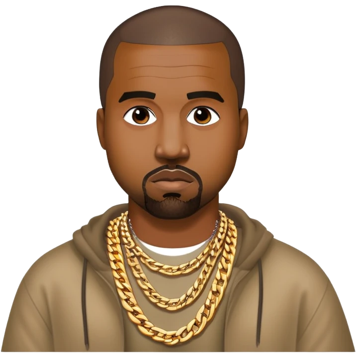 Kanye west wearing a german chain emoji