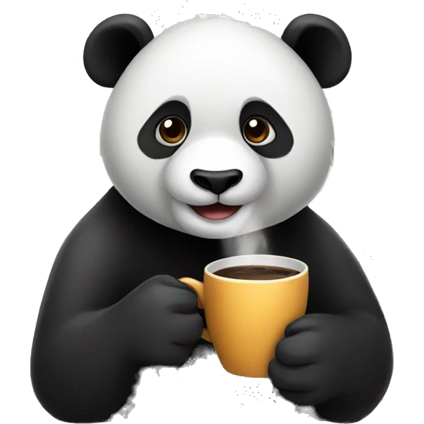 Panda drinking coffee emoji