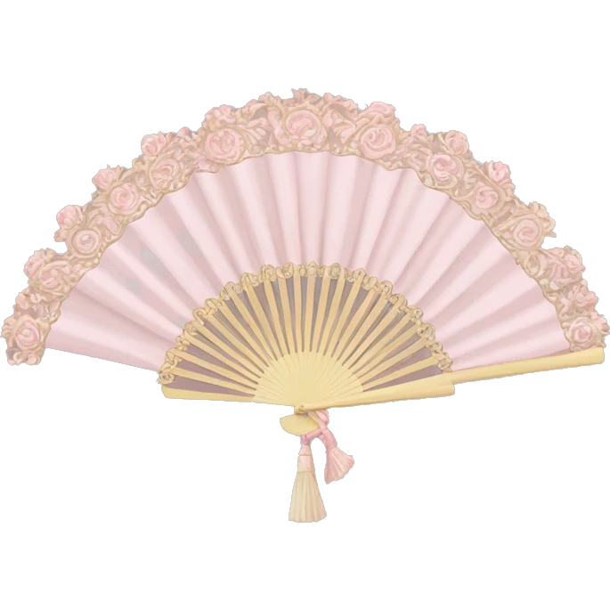 Rococo hand fan pale pink  emoji