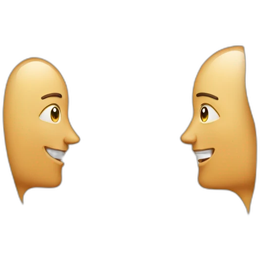 Two people talking face to face emoji