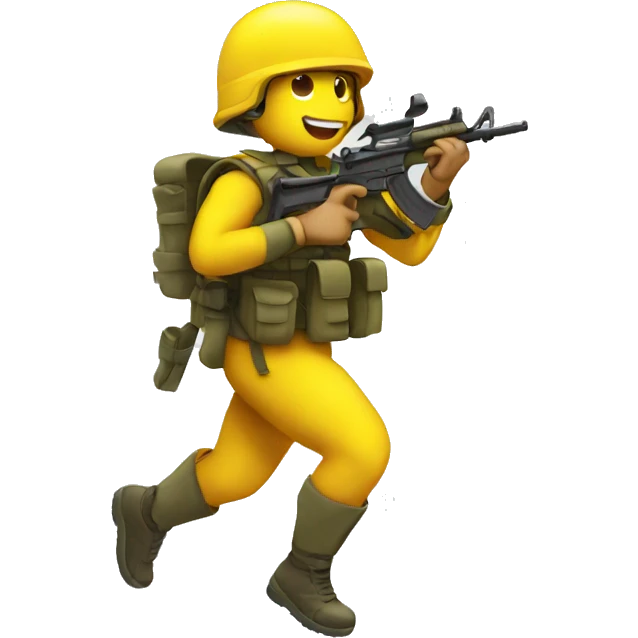 emoji yellow solider running emoji