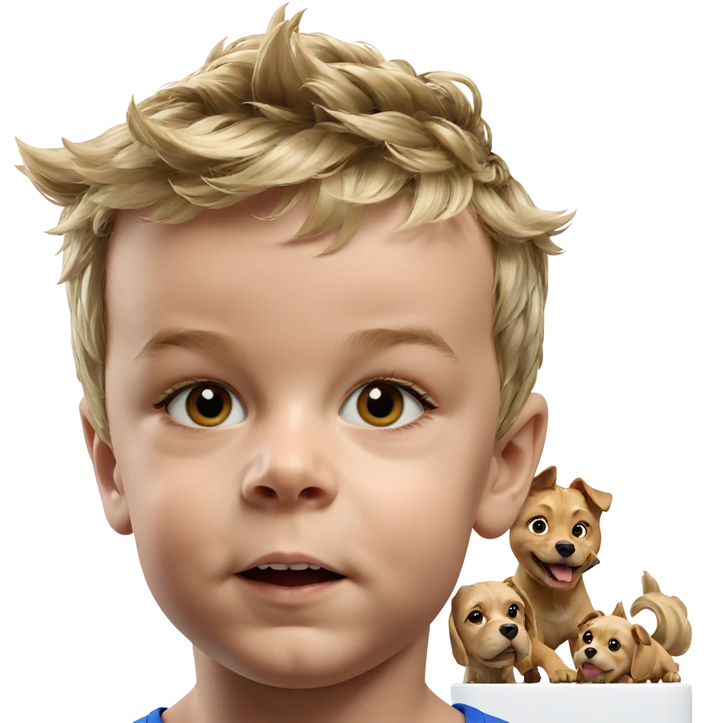 blonde boy with dog emoji